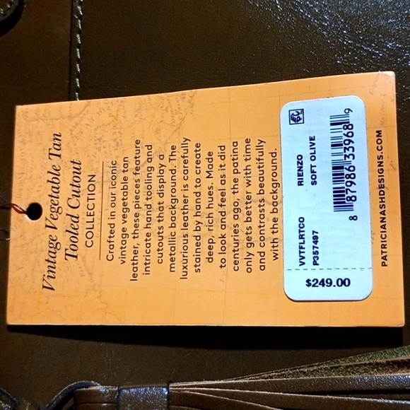 Patricia Nash vintage leather soft Olive tote